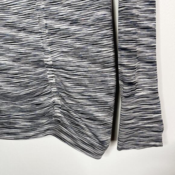 Athleta Medium M Gray Spacedye Fastest Track Asymmetrical 1/4 Zip Running Top - Picture 5 of 13